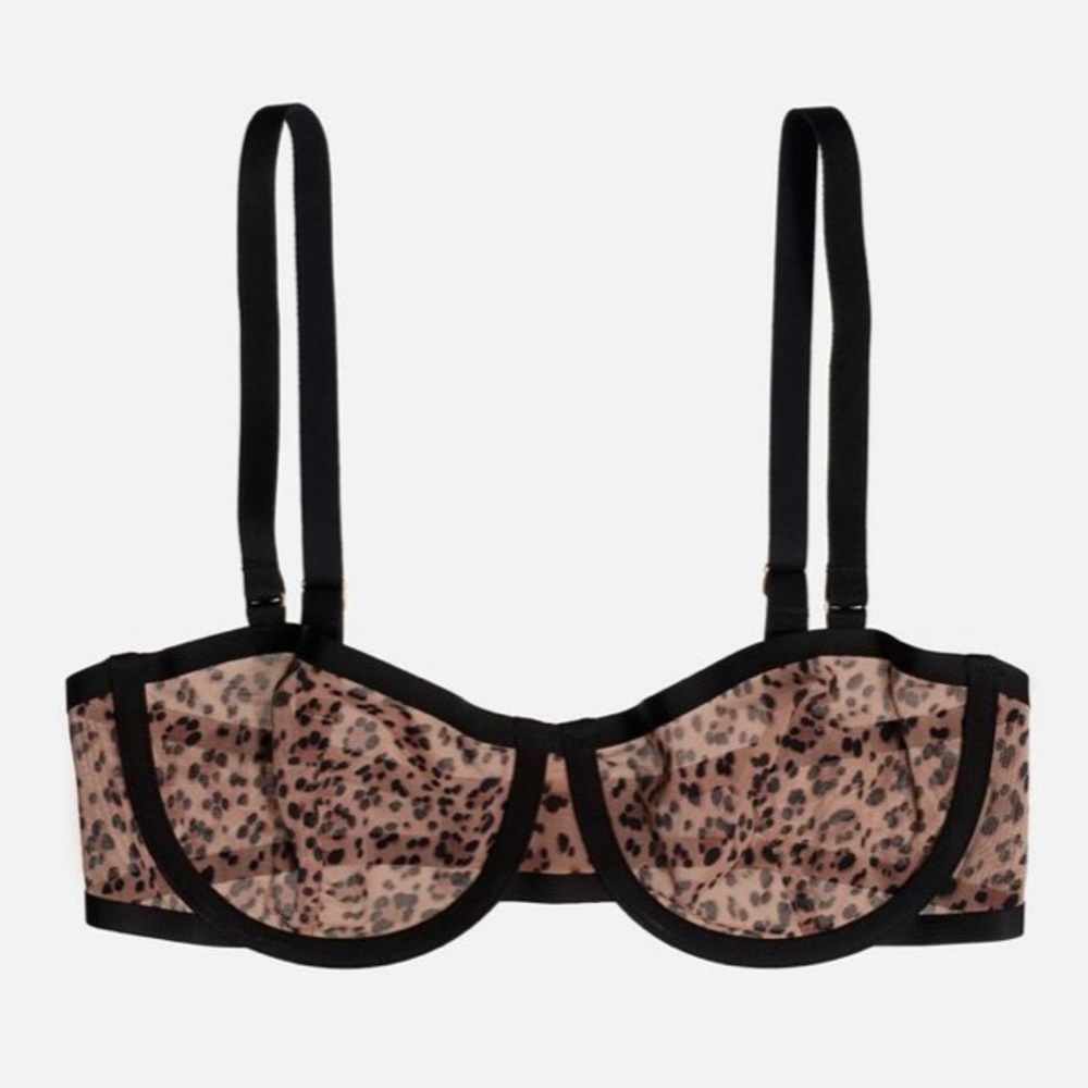 BRAND NEW Cuup Leopard Mesh Balconette Bra